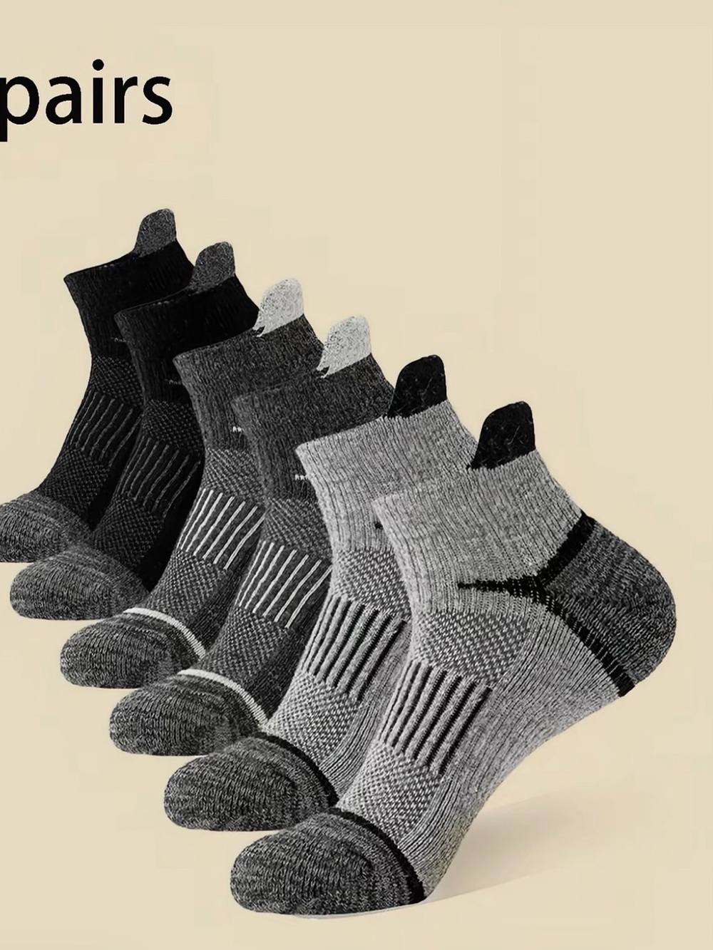 ☀️4-Pack Men's Performance Ankle Socks - Black & Gray